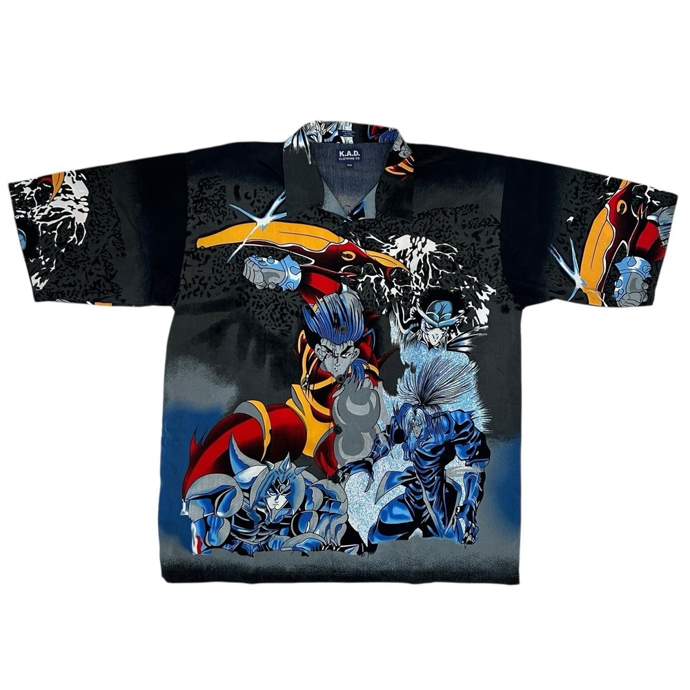 KAD Clothing Co Graphic Shirt Men XXL Y2k Manga Streetwear Rave Festival Maximal